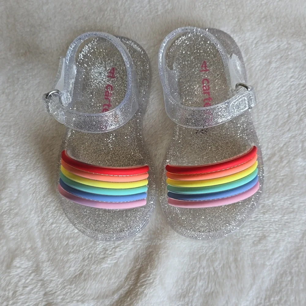 Carter’s rainbow jelly sandals size 4